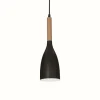 Lampes En Bois-Luminaires Ideallux Suspension Ideal Lux MANHATTAN Noir, 1 lumière