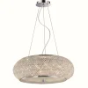 Lampes Vintages & Rétros-Luminaires Ideallux Suspension Ideal Lux PASHA Chrome, Aspect cristal, 10 lumières