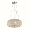 Lampes Vintages & Rétros-Luminaires Ideallux Suspension Ideal Lux PASHA Chrome, Aspect cristal, 6 lumières