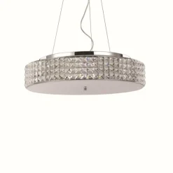 Luminaires Ideallux Suspension Ideal Lux ROMA Chrome, Aspect cristal, 9 lumières* Suspensions