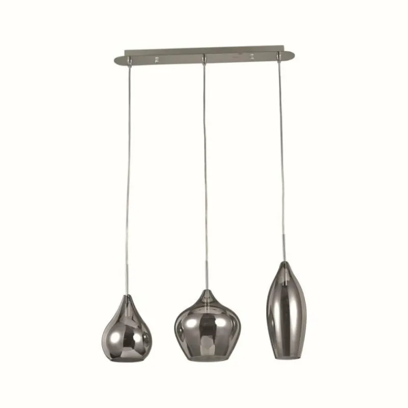 Suspension Verre Fumé-Luminaires Ideallux Suspension Ideal Lux SOFT Gris, 3 lumières