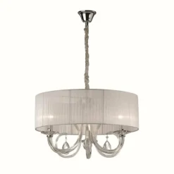 Lampes En Tissu-Luminaires Ideallux Suspension Ideal Lux SWAN Chrome, 3 lumières