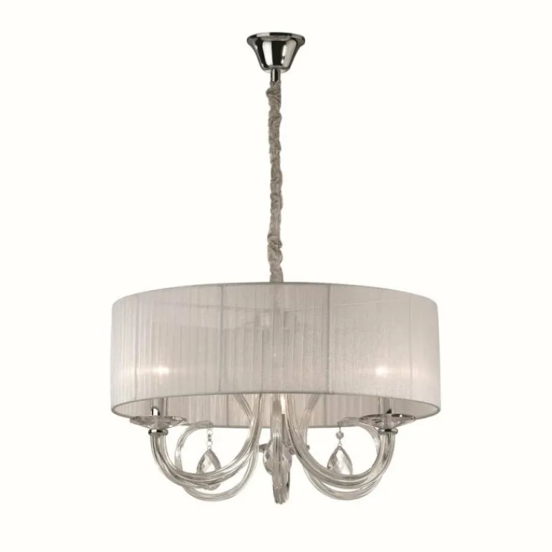 Lampes En Tissu-Luminaires Ideallux Suspension Ideal Lux SWAN Chrome, 3 lumières