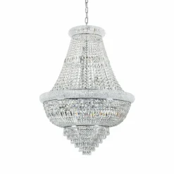 Luminaires Antiques-Luminaires Ideallux Suspension Ideallux DUBAI Chrome, 24 lumières