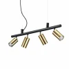 Lampes Dorées-Luminaires Ideallux Suspension Ideallux DYNAMITE Noir, 4 lumières