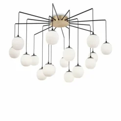 Lampes À Boules-Luminaires Ideallux Suspension Ideallux RHAPSODY Laiton, Noir, 16 lumières