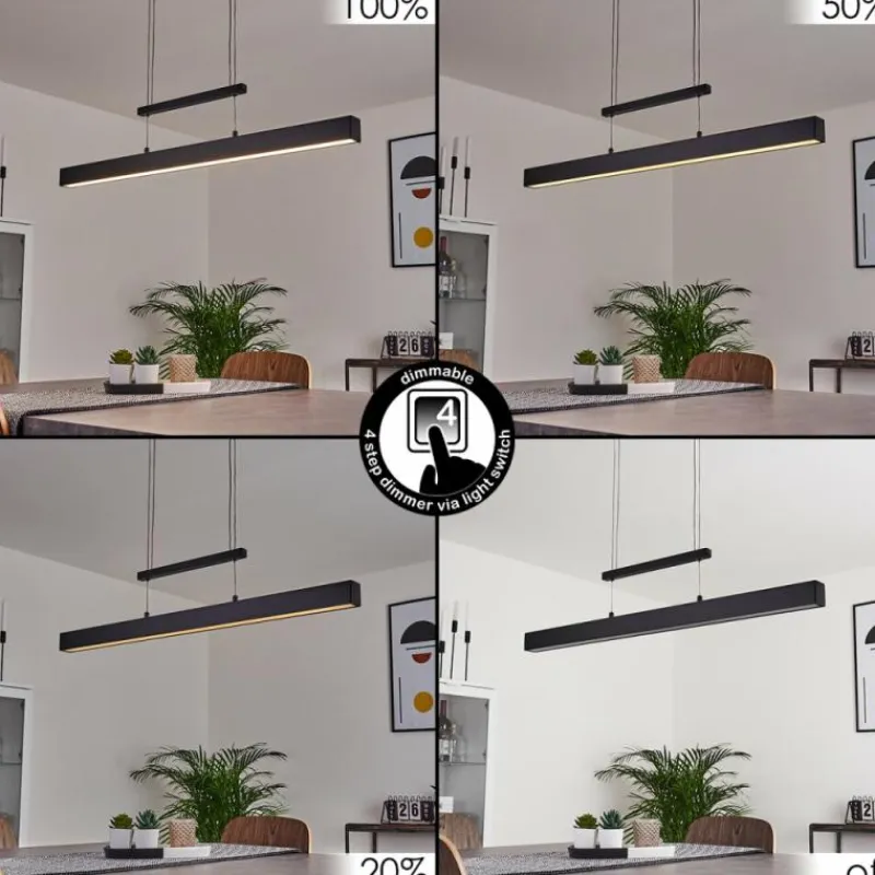 hofstein Suspension Ifo LED Noir, 1 lumière