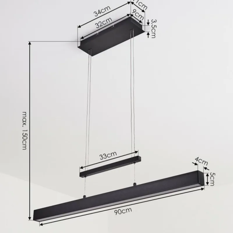 hofstein Suspension Ifo LED Noir, 1 lumière