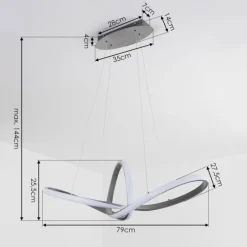 hofstein Suspension Ignal LED Nickel mat, 1 lumière