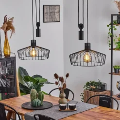 Lampes Industrielles-hofstein Suspension Ilihuli Noir, 2 lumières