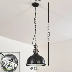 Lampes Industrielles-hofstein Suspension Ilvy LED Noir, 1 lumière