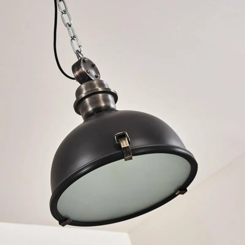 Lampes Industrielles-hofstein Suspension Ilvy LED Noir, 1 lumière
