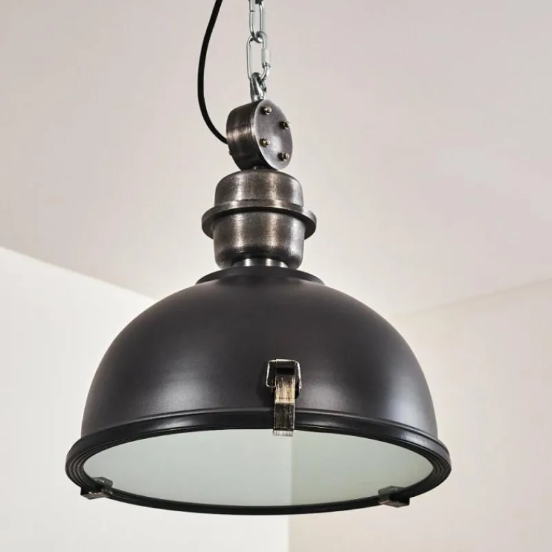 Lampes Industrielles-hofstein Suspension Ilvy LED Noir, 1 lumière