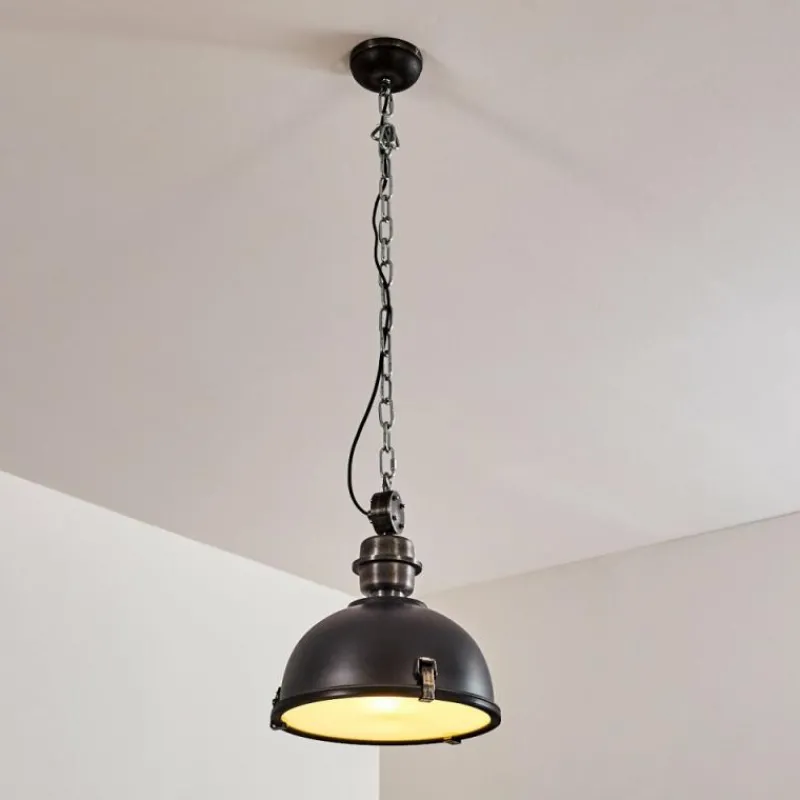 Lampes Industrielles-hofstein Suspension Ilvy LED Noir, 1 lumière