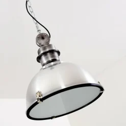 Lampes Industrielles-hofstein Suspension Ilvy Nickel mat, 1 lumière