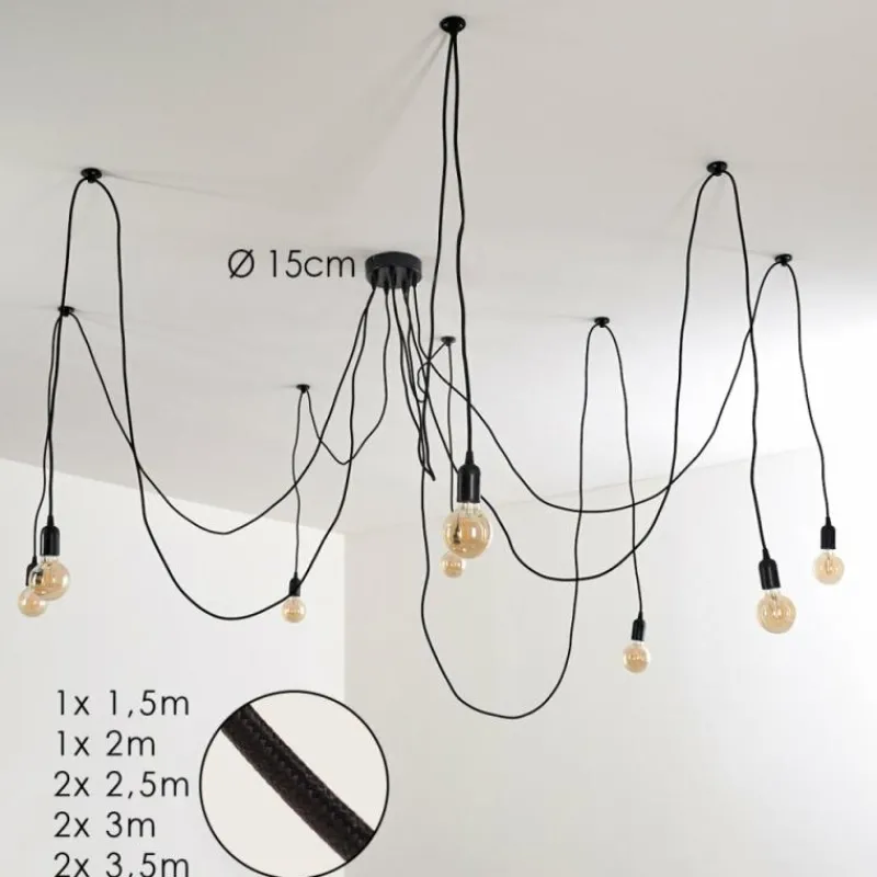 hofstein Suspension Imini Noir, 8 lumières