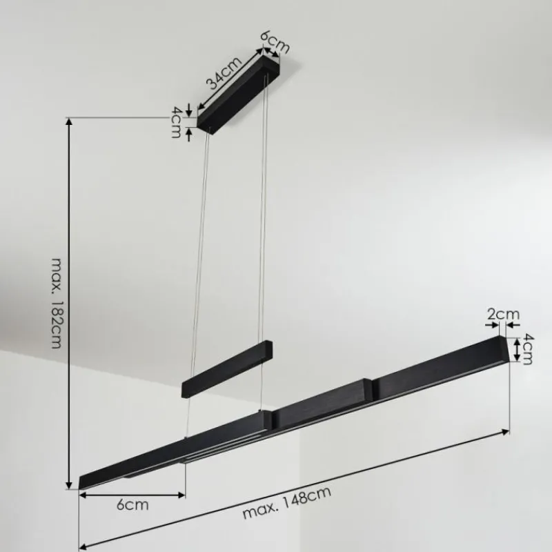 hofstein Suspension Inicio LED Noir, 3 lumières