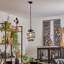 Lampes Vintages & Rétros-hofstein Suspension Iserables Noir, 1 lumière