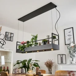 hofstein Suspension Jabilla Noir, 6 lumières