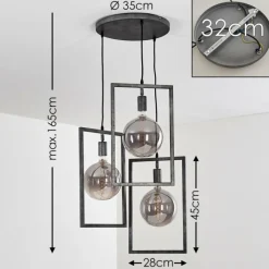 Lampes Vintages & Rétros-hofstein Suspension Janskloster Acier brossé, 3 lumières