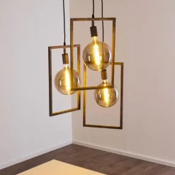 Lampes Vintages & Rétros-hofstein Suspension Janskloster Acier brossé, 3 lumières