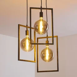 Lampes Vintages & Rétros-hofstein Suspension Janskloster Acier brossé, 3 lumières