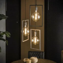 Lampes Industrielles-hofstein Suspension Janskloster Zingué, 3 lumières