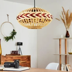 Style Boho-Chic-hofstein Suspension Jaurama Noir, 1 lumière