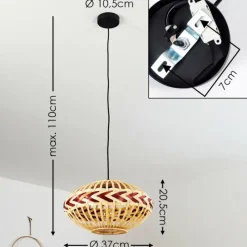 Style Boho-Chic-hofstein Suspension Jaurama Noir, 1 lumière