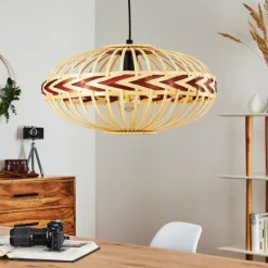 Style Boho-Chic-hofstein Suspension Jaurama Noir, 1 lumière