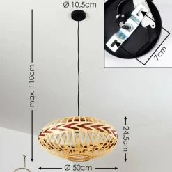 Style Boho-Chic-hofstein Suspension Jaurama Noir, 1 lumière