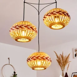 Style Boho-Chic-hofstein Suspension Jaurama Noir, 3 lumières