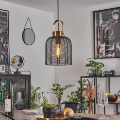 Lampes Vintages & Rétros-hofstein Suspension Jessie Noir, 1 lumière