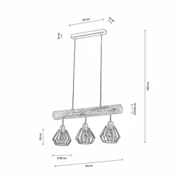 hofstein Suspension Jobson Écru, 3 lumières