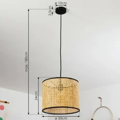 Style Boho-Chic-hofstein Suspension Jonas Noir, 1 lumière