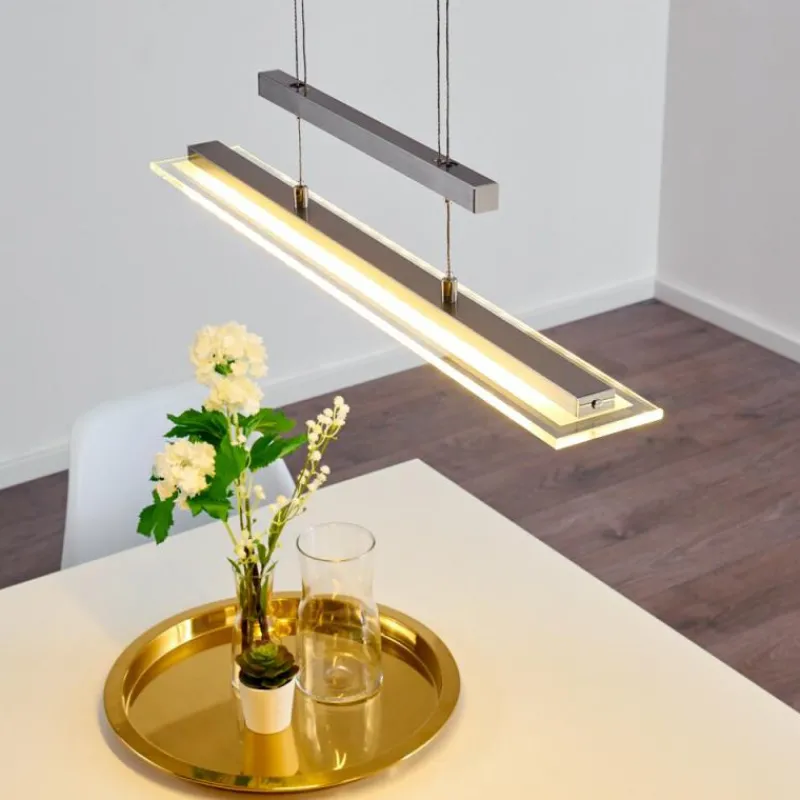 hofstein Suspension Junsele LED Nickel mat, 3 lumières