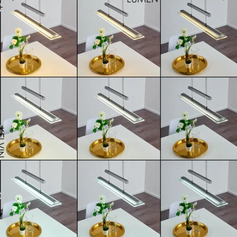 hofstein Suspension Junsele LED Nickel mat, 3 lumières