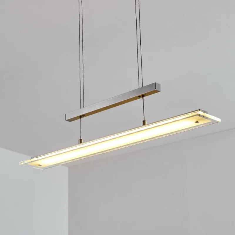 hofstein Suspension Junsele LED Nickel mat, 3 lumières