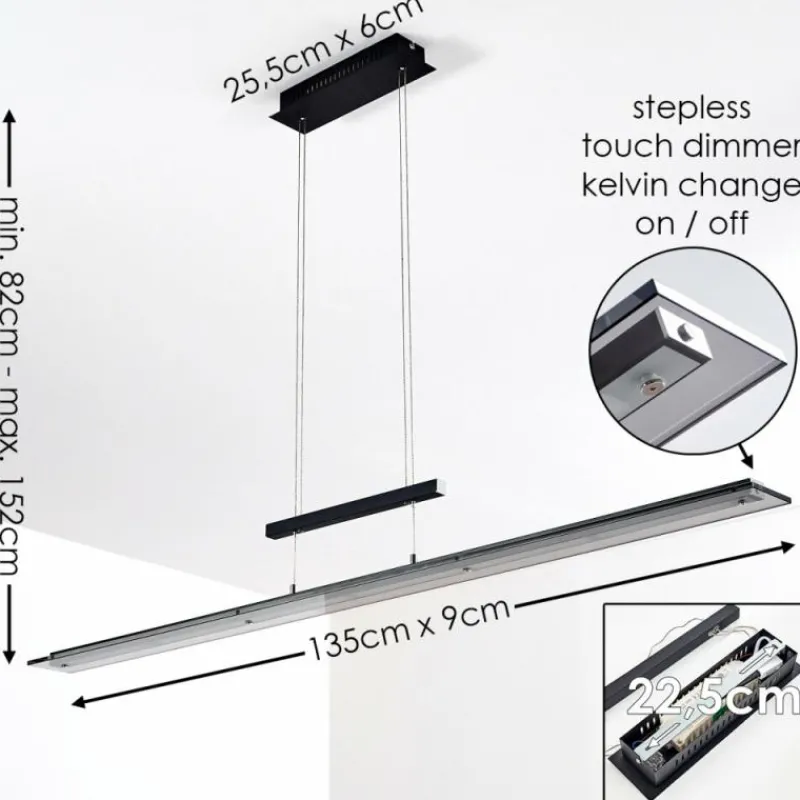 hofstein Suspension Junsele LED Noir, 1 lumière