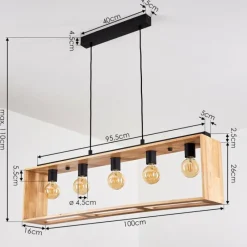 Luminaires Scandinaves-hofstein Suspension Kabimoi Noir, 5 lumières