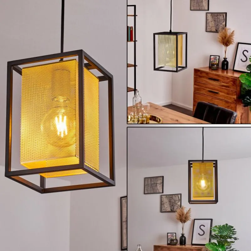 Lampes Dorées-hofstein Suspension Kabu Noir, 1 lumière