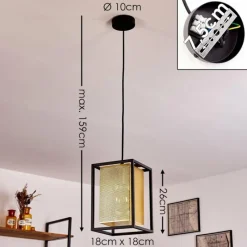 Lampes Dorées-hofstein Suspension Kabu Noir, 1 lumière