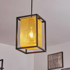 Lampes Dorées-hofstein Suspension Kabu Noir, 1 lumière