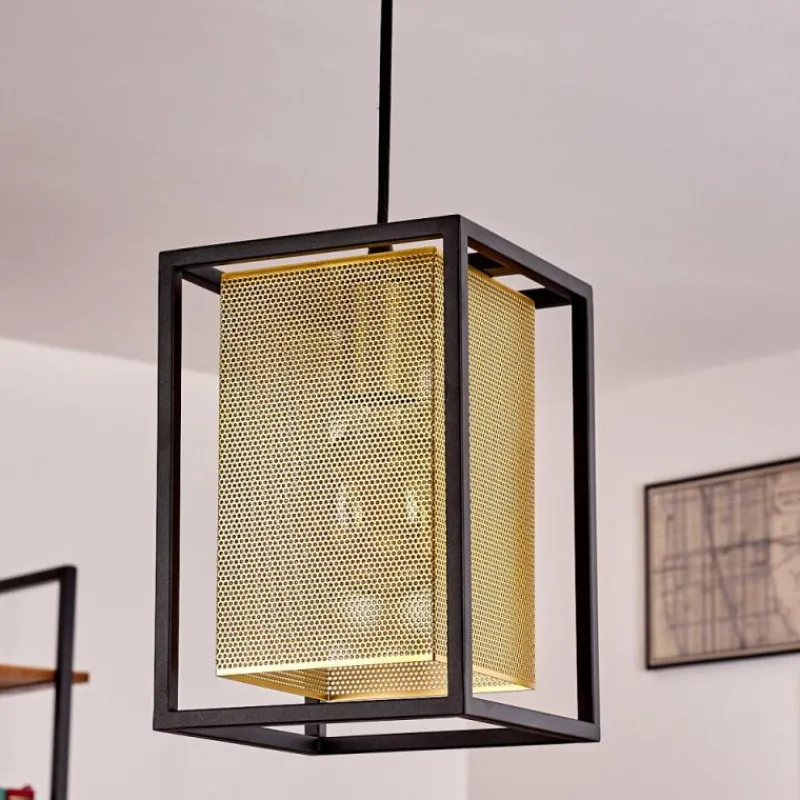 Lampes Dorées-hofstein Suspension Kabu Noir, 1 lumière