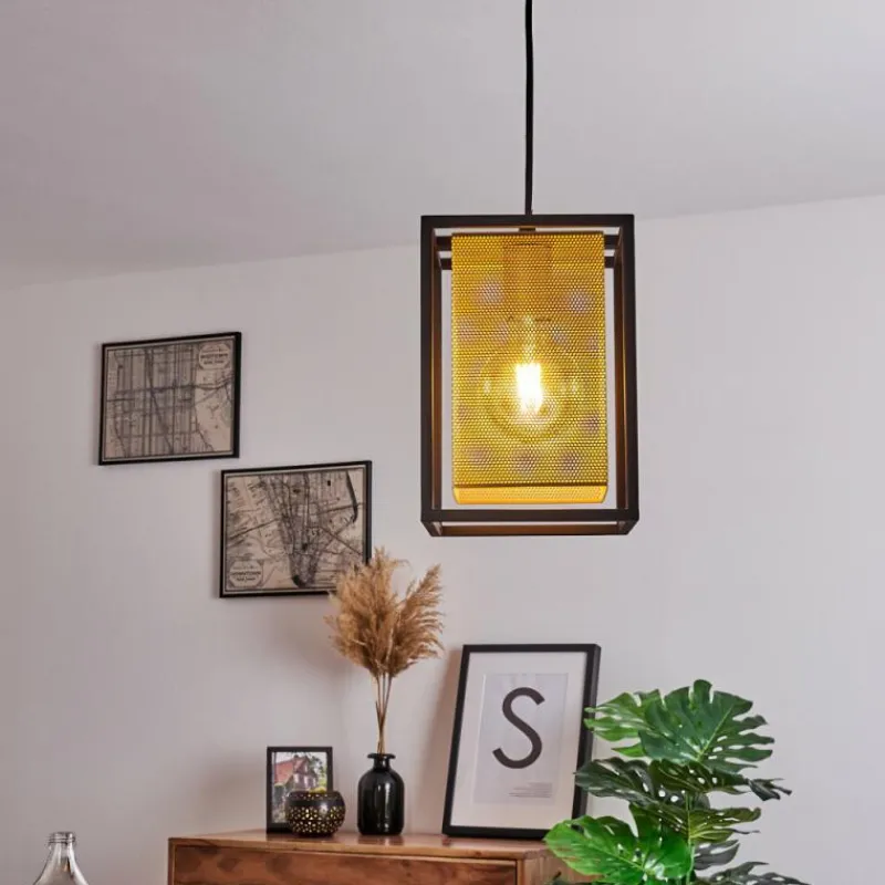 Lampes Dorées-hofstein Suspension Kabu Noir, 1 lumière