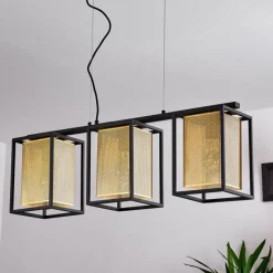 Lampes Dorées-hofstein Suspension Kabul Noir, 3 lumières