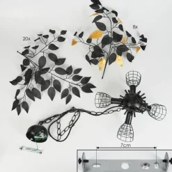 Lampes Dorées-hofstein Suspension Kallax Noir, 4 lumières