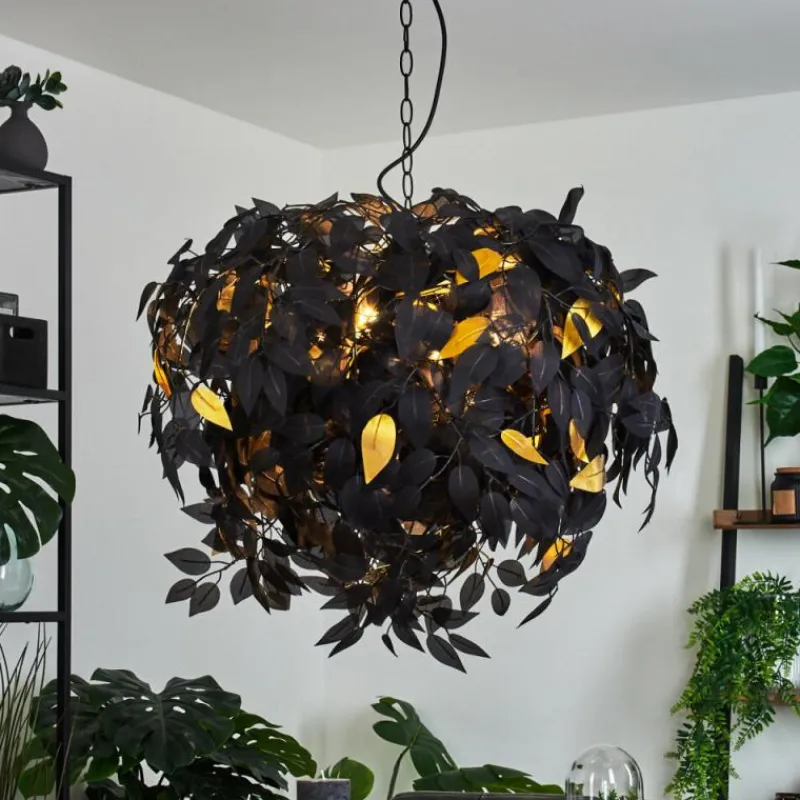 Lampes Dorées-hofstein Suspension Kallax Noir, 4 lumières