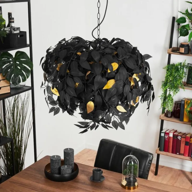 Lampes Dorées-hofstein Suspension Kallax Noir, 4 lumières