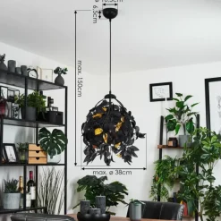 Lampes Dorées-hofstein Suspension Kallax Noir, 1 lumière